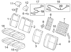 SEATS & TRACKS. REAR SEAT COMPONENTS.