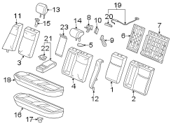 SEATS & TRACKS. REAR SEAT COMPONENTS.