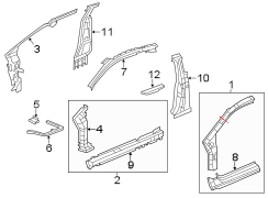 PILLARS. ROCKER & FLOOR. CENTER PILLAR. HINGE PILLAR.