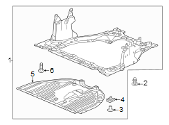 Radiator support. Splash shields.