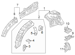 Fender. Structural components & rails.