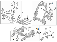 Seats & tracks. Driver seat components.