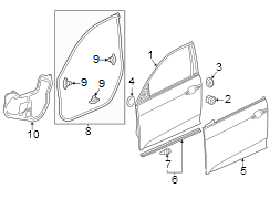 Front door. Door & components.