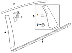 Rear door. Exterior trim.