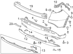 Rear bumper. Bumper & components.