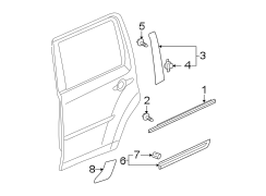 REAR DOOR. EXTERIOR TRIM.