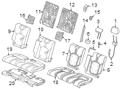 Seat Back Cushion Cover (Left, Rear)