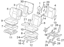 SEATS & TRACKS. REAR SEAT COMPONENTS.