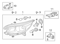 FRONT LAMPS. HEADLAMP COMPONENTS.