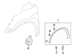 FENDER. EXTERIOR TRIM.