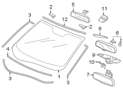 WINDSHIELD. GLASS. REVEAL MOLDINGS.