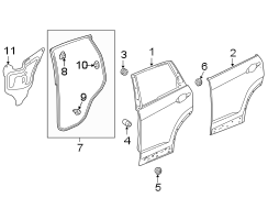 REAR DOOR. DOOR & COMPONENTS.