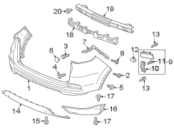 REAR BUMPER. BUMPER & COMPONENTS.