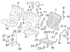 SEATS & TRACKS. REAR SEAT COMPONENTS.