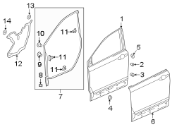 Front door. Door & components.