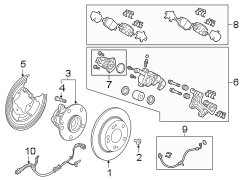 Rear suspension. Brake components.