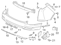 Rear bumper. Bumper & components.