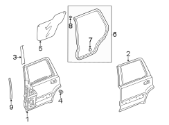 REAR DOOR. DOOR & COMPONENTS.