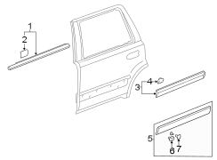 REAR DOOR. EXTERIOR TRIM.