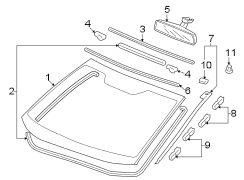 WINDSHIELD. GLASS. REVEAL MOLDINGS.