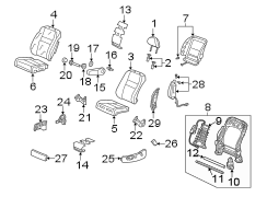 SEATS & TRACKS. FRONT SEAT COMPONENTS.