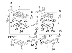 SEATS & TRACKS. REAR SEAT COMPONENTS.