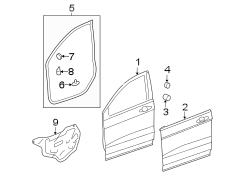 FRONT DOOR. DOOR & COMPONENTS.