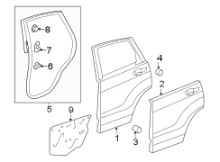 REAR DOOR. DOOR & COMPONENTS.