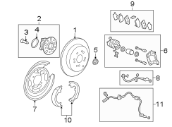 REAR SUSPENSION. BRAKE COMPONENTS.