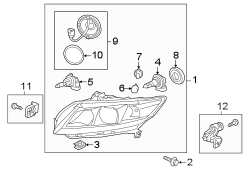 FRONT LAMPS. HEADLAMP COMPONENTS.