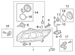 FRONT LAMPS. HEADLAMP COMPONENTS.