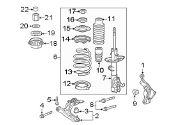 Suspension Strut and Coil Spring Assembly (Left, Front)