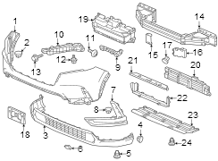 Front bumper & grille. Bumper & components.