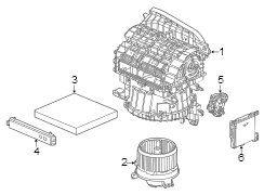 Air conditioner & heater. Blower motor & fan.