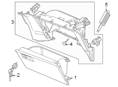 Instrument panel. Glove box.