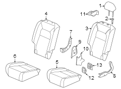 Folding Seat Latch Release Handle Bezel (Right, Rear)