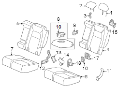 Seats & tracks. Rear seat components.