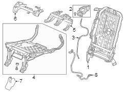 Seats & tracks. Rear seat components.