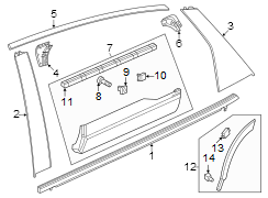 Rear door. Exterior trim.