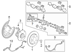 Rear suspension. Brake components.