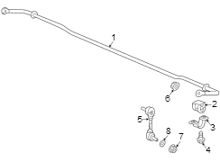 Rear suspension. Stabilizer bar & components.