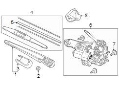 Lift gate. Wiper & washer components.