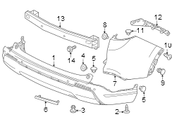 Rear bumper. Bumper & components.