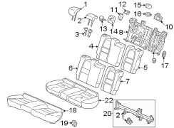 SEATS & TRACKS. REAR SEAT COMPONENTS.