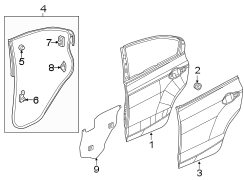 REAR DOOR. DOOR & COMPONENTS.