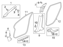 Body A-Pillar Trim Panel Cap (Left, Front)