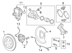 Rear suspension. Brake components.