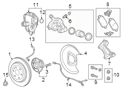 Rear suspension. Brake components.
