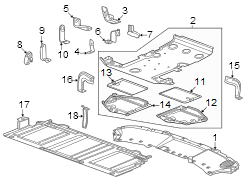 Deflector bracket. (Left, Rear, Lower)