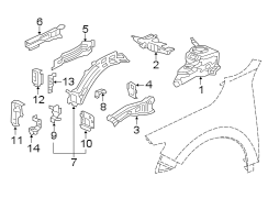 Frame Side Member Bracket (Left, Front, Upper)